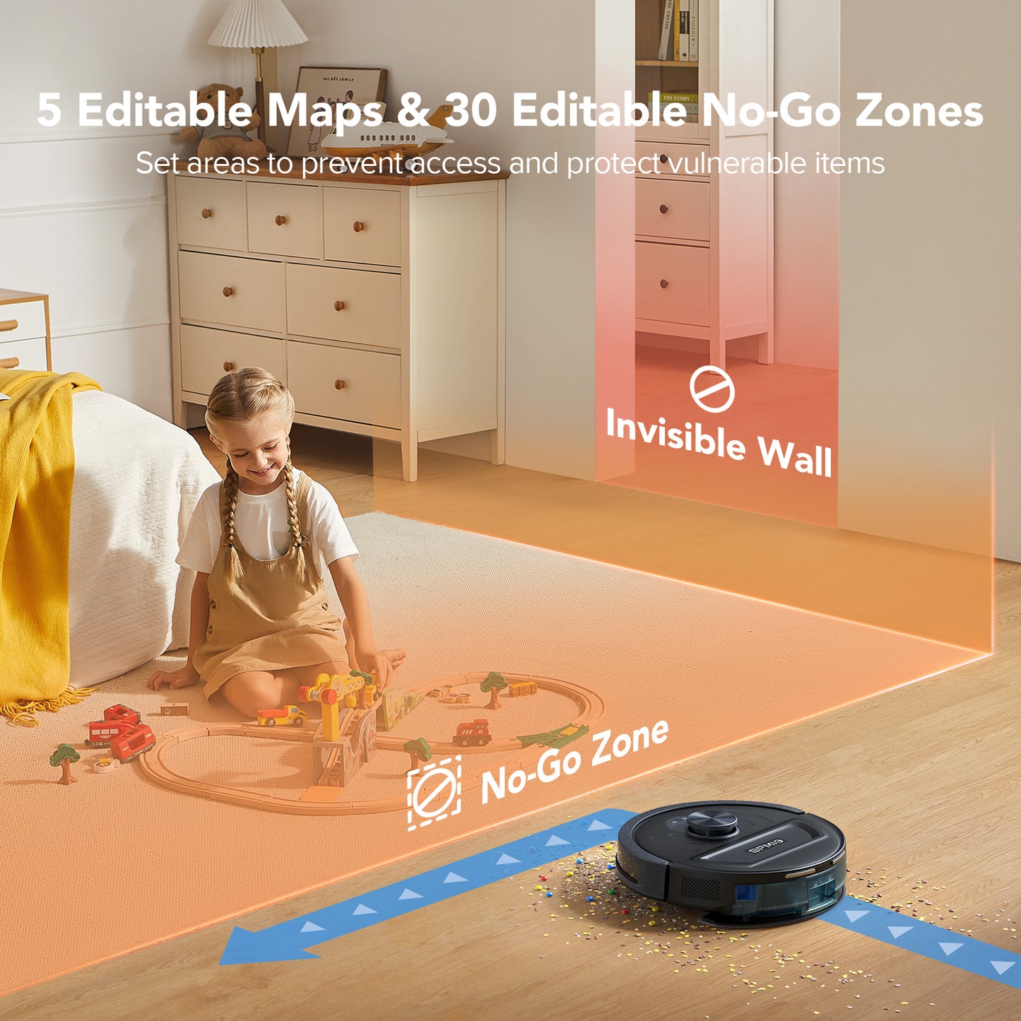 BPMIO B20 Robot Vacuum and Mop Combo, 5500Pa Max Suction with LiDAR Navigation Smart Mapping, 120 Min Runtime Customized Cleaning Schedule, Works with Alexa/WiFi/App, Great for Pet Hair, Carpet, Hard Floor